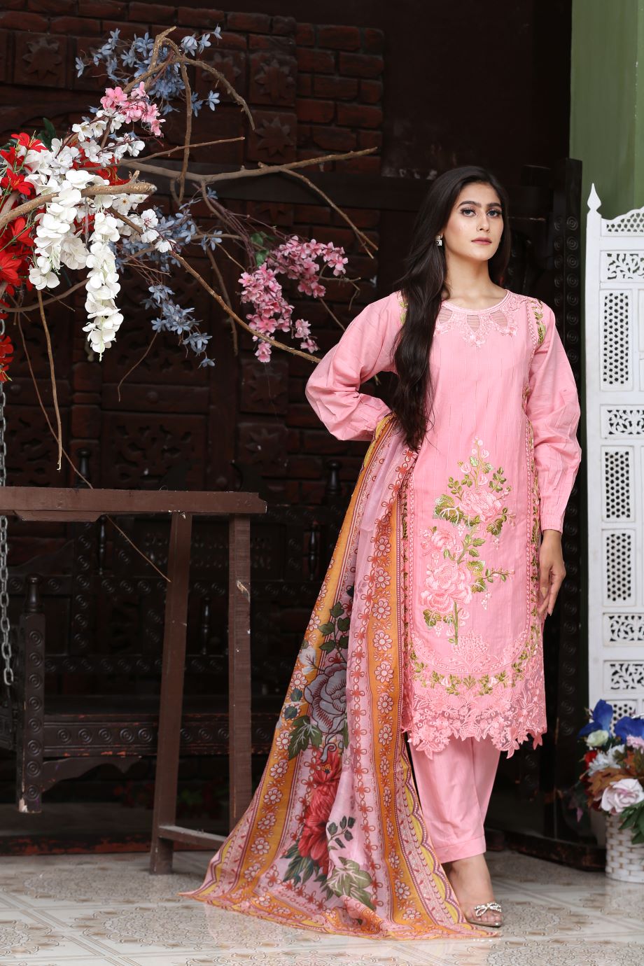 Best Selling - 3Pc Embroidered Dress