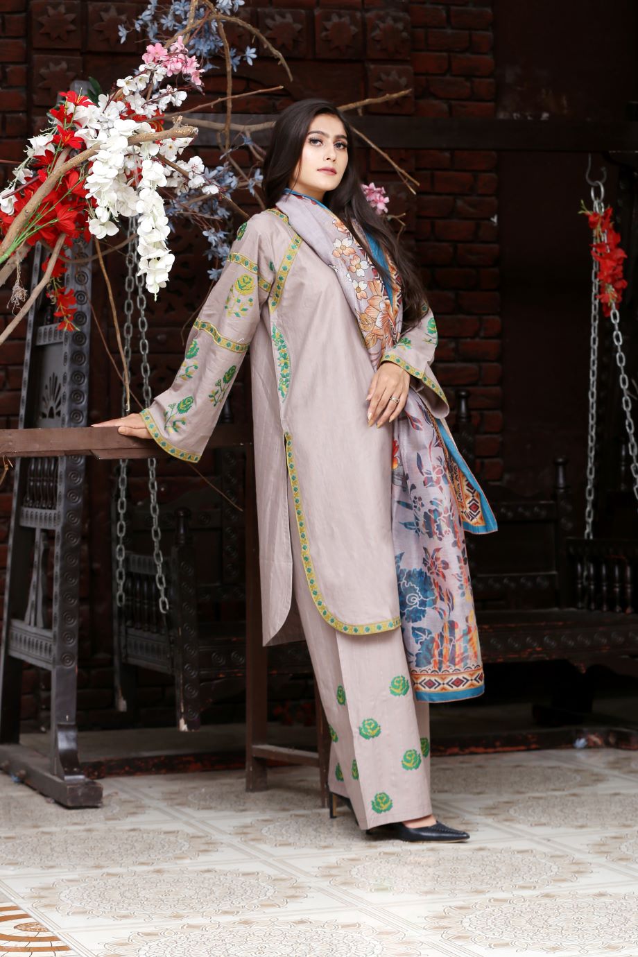 Best Selling - 3Pc Embroidered Dress