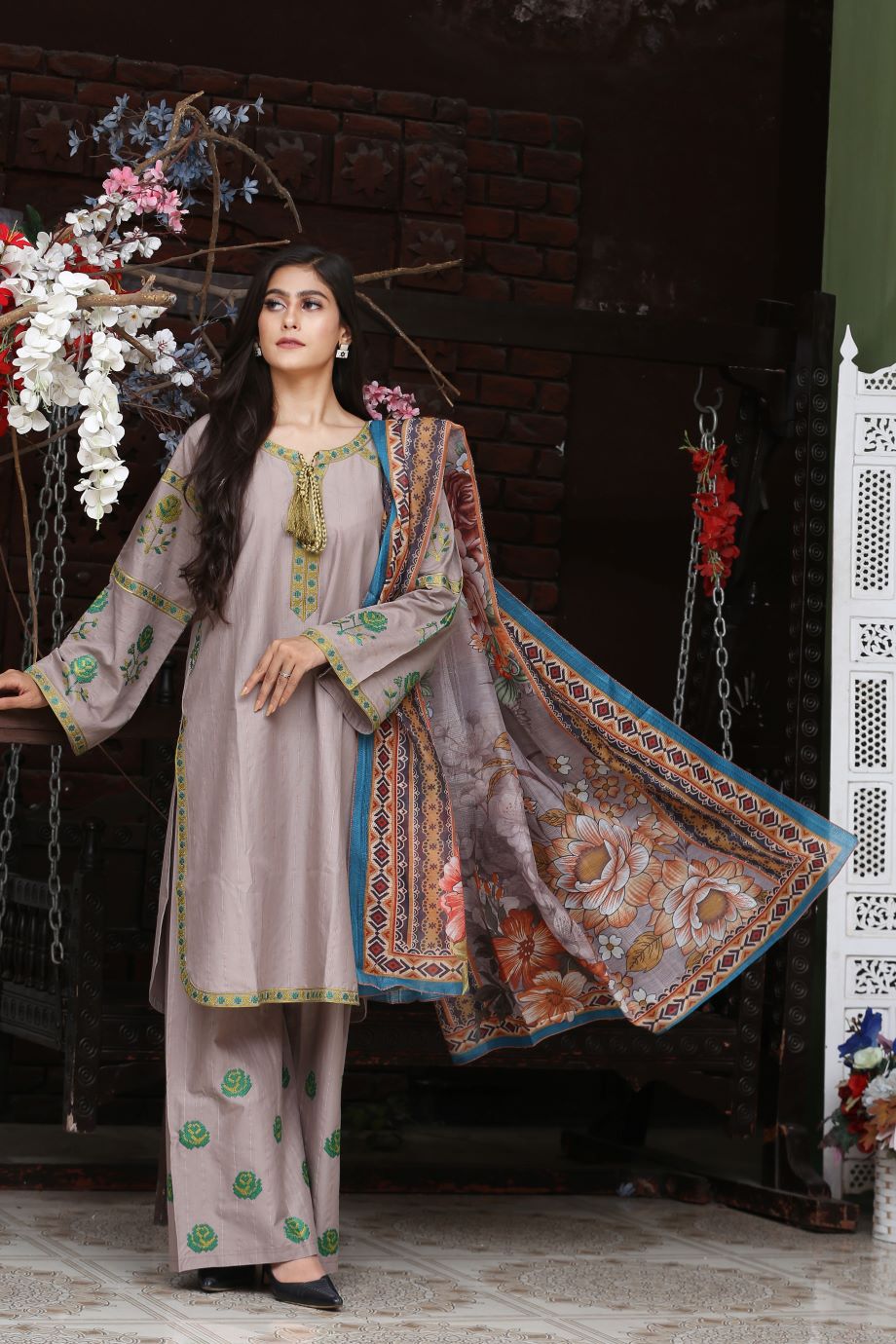 Best Selling - 3Pc Embroidered Dress