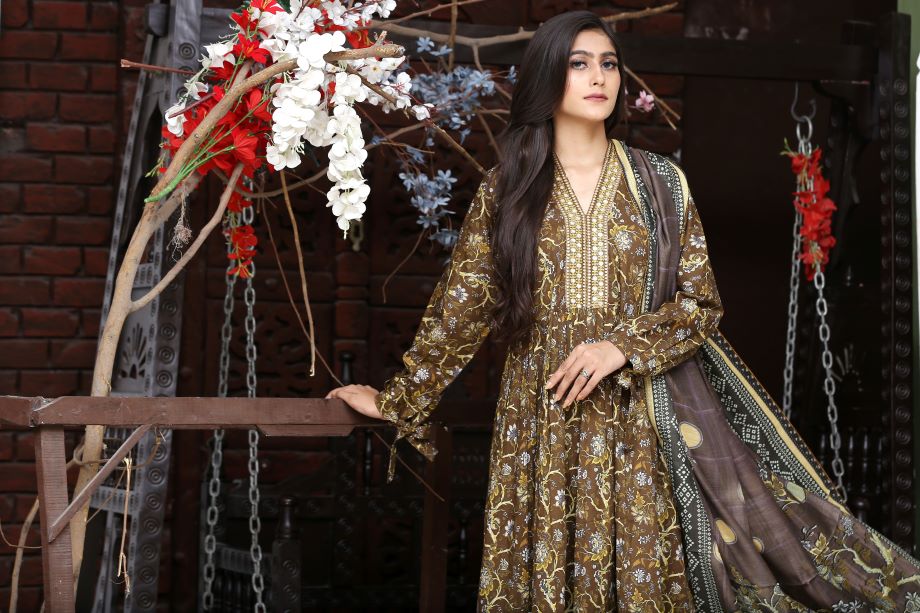 Best Selling -3Pc Embroidered and Printed Long Maxi