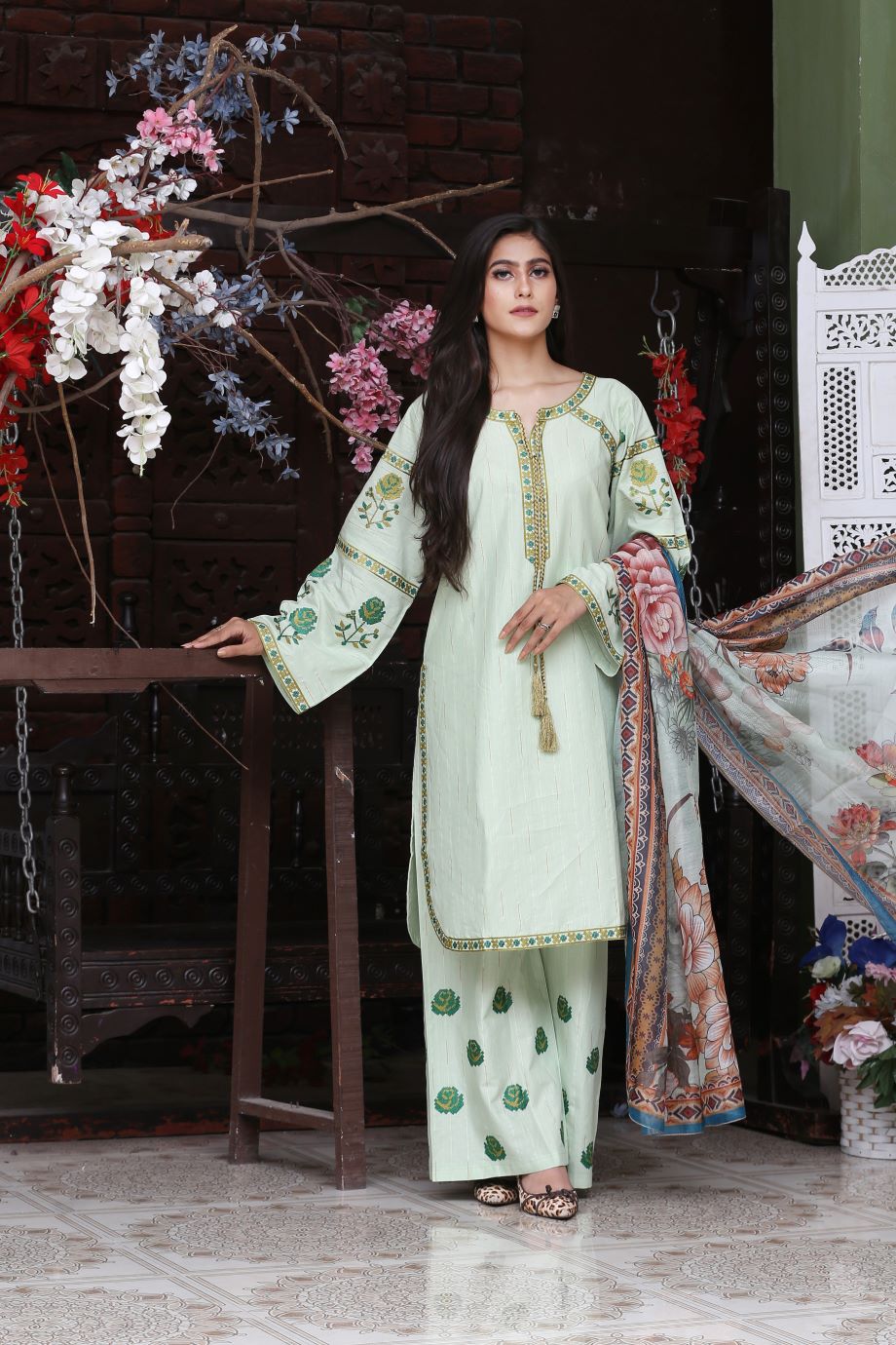 Best Selling - 3Pc Embroidered Dress