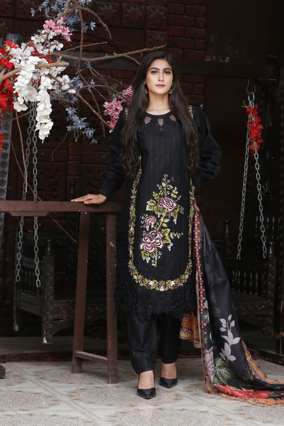 Best Selling - 3Pc Embroidered Dress