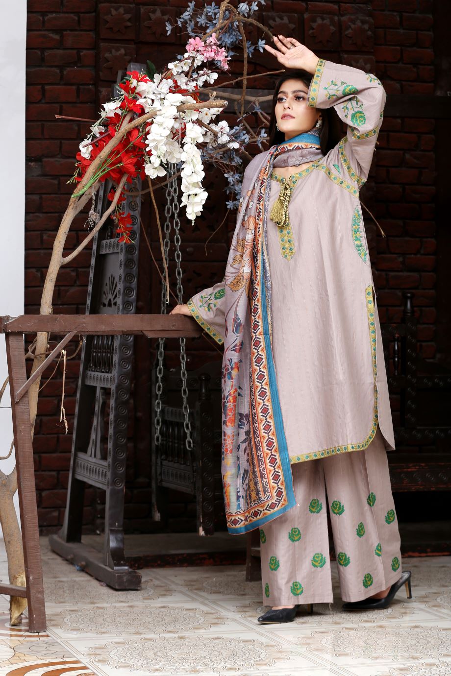 Best Selling - 3Pc Embroidered Dress