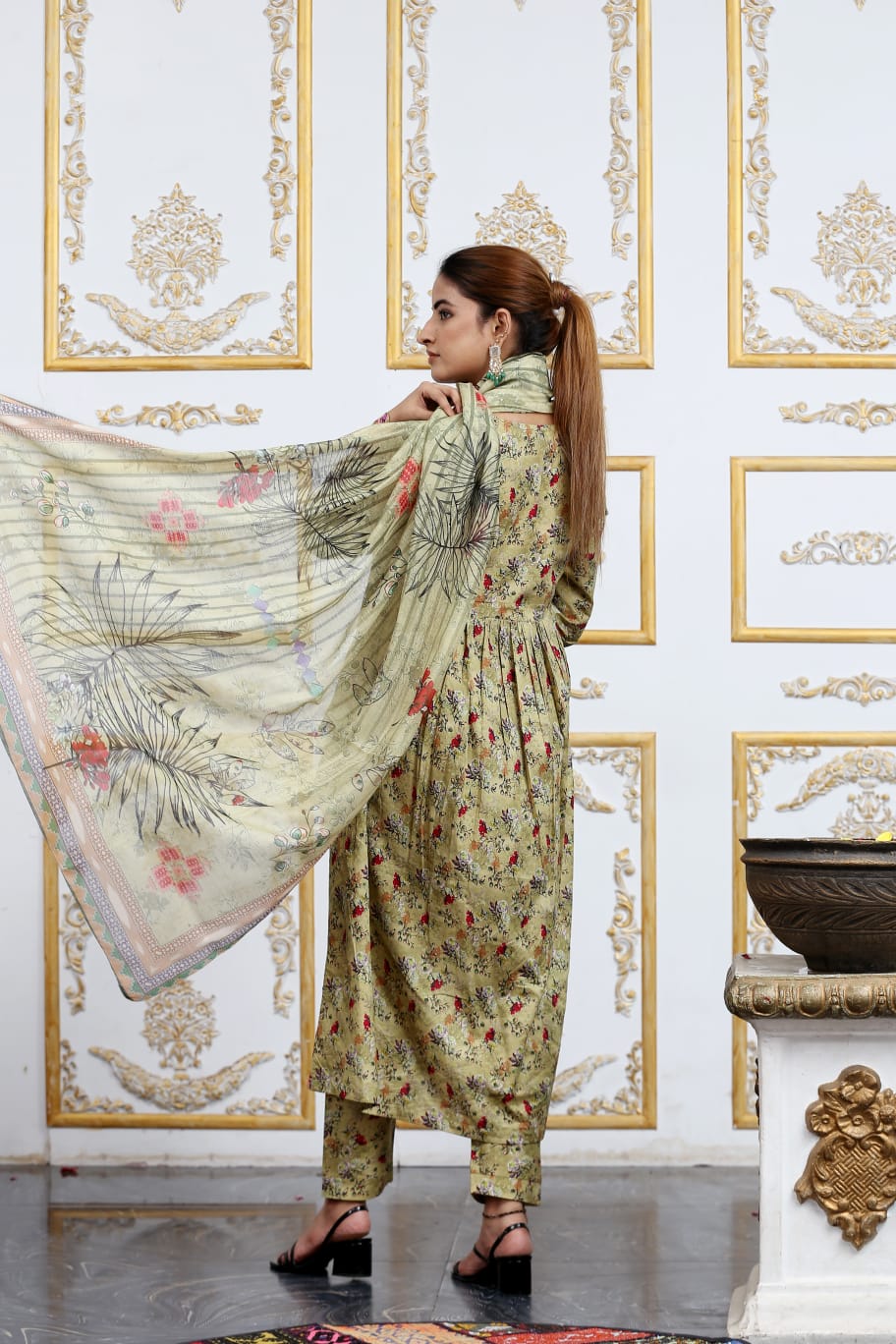 3 Pc Cambric Digital Print Maxi